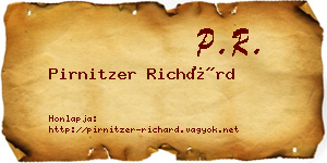 Pirnitzer Richárd névjegykártya